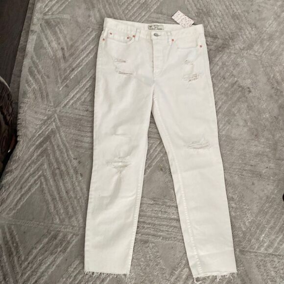 New Free people skinny jean color beige Sz 29 - Picture 1 of 3
